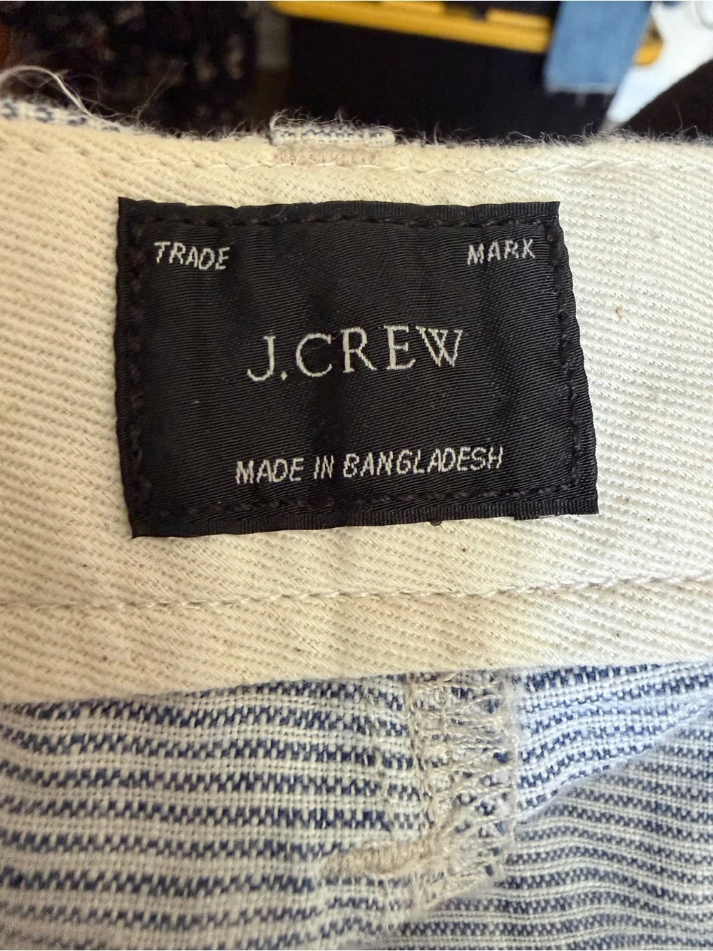 J. Crew Men's 100% linen. Thin-Striped Light Blue Linen Shorts